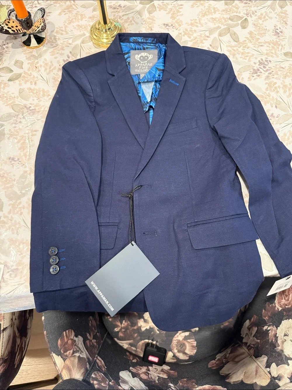 Appaman Boys Navy Blue Two-Piece Suit Jacket and Pants